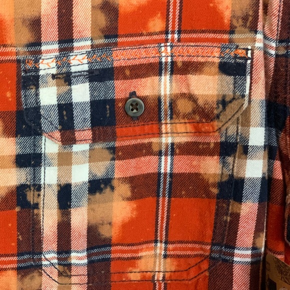 UpCycled Recycled Dyed Bleach Grunge Football Flannel Florida Gators Boho Y2K - Picture 3 of 4